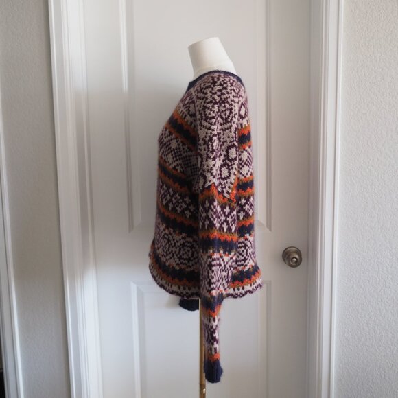 Peruvian Connection Lucerne Pullover Purple and Orange Alpaca Wool Sweater sz XL - Picture 4 of 10